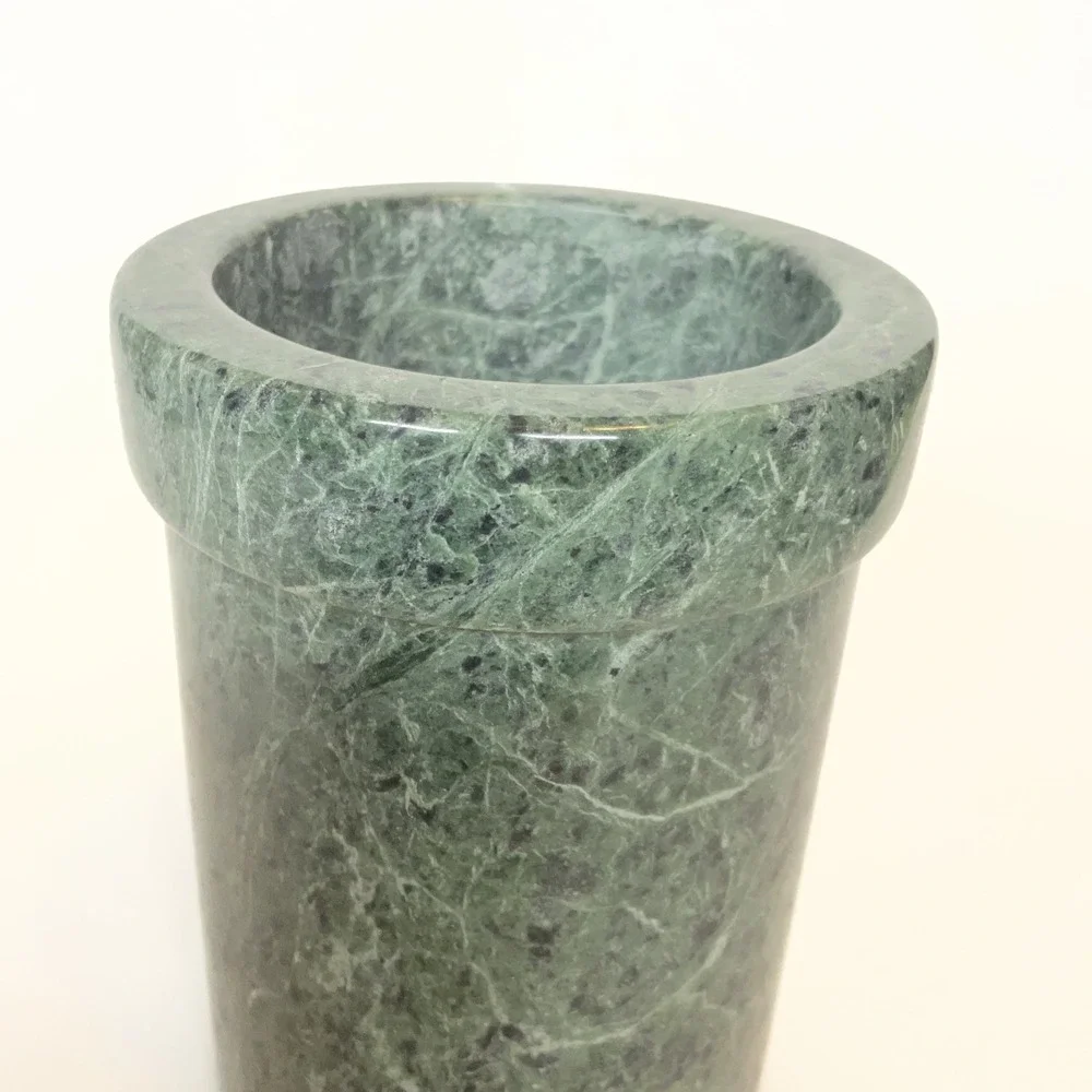 Vintage MCM Green Marble Stone‎  Utensil Holder 5,2